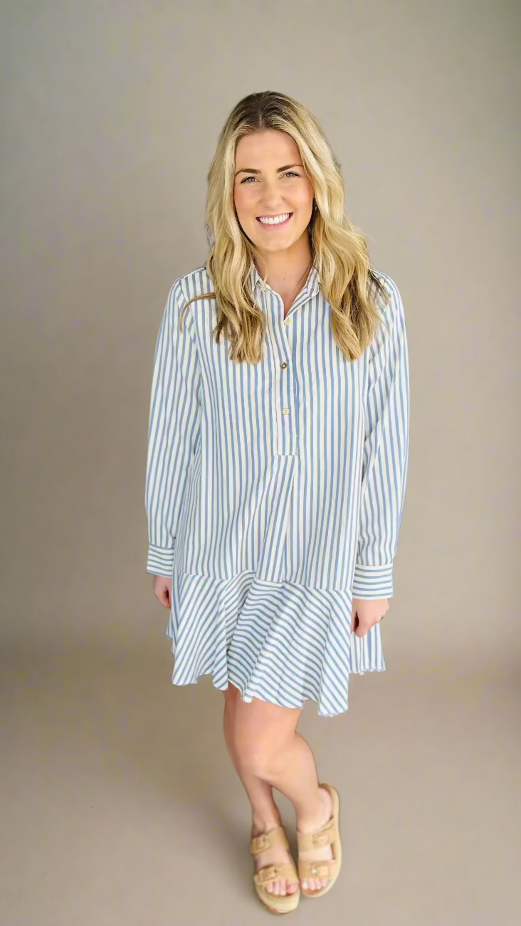 Striped Button Up Dress